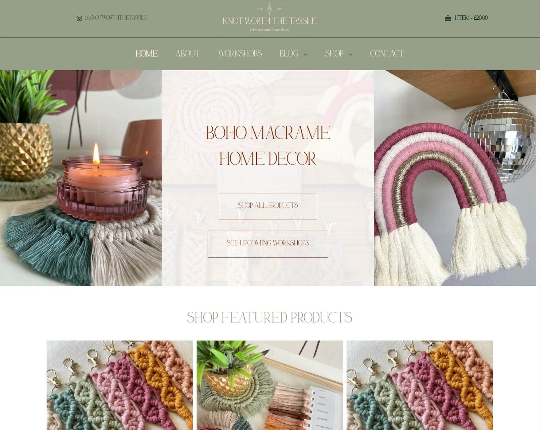 Website for a macrame artist
