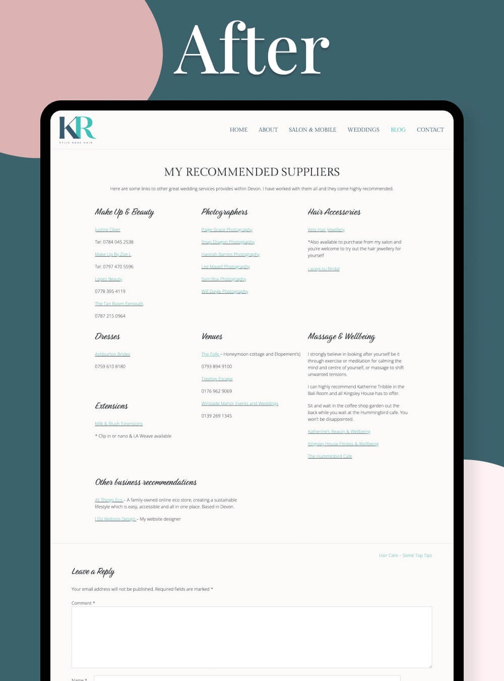 Bridal Hairdresser Website