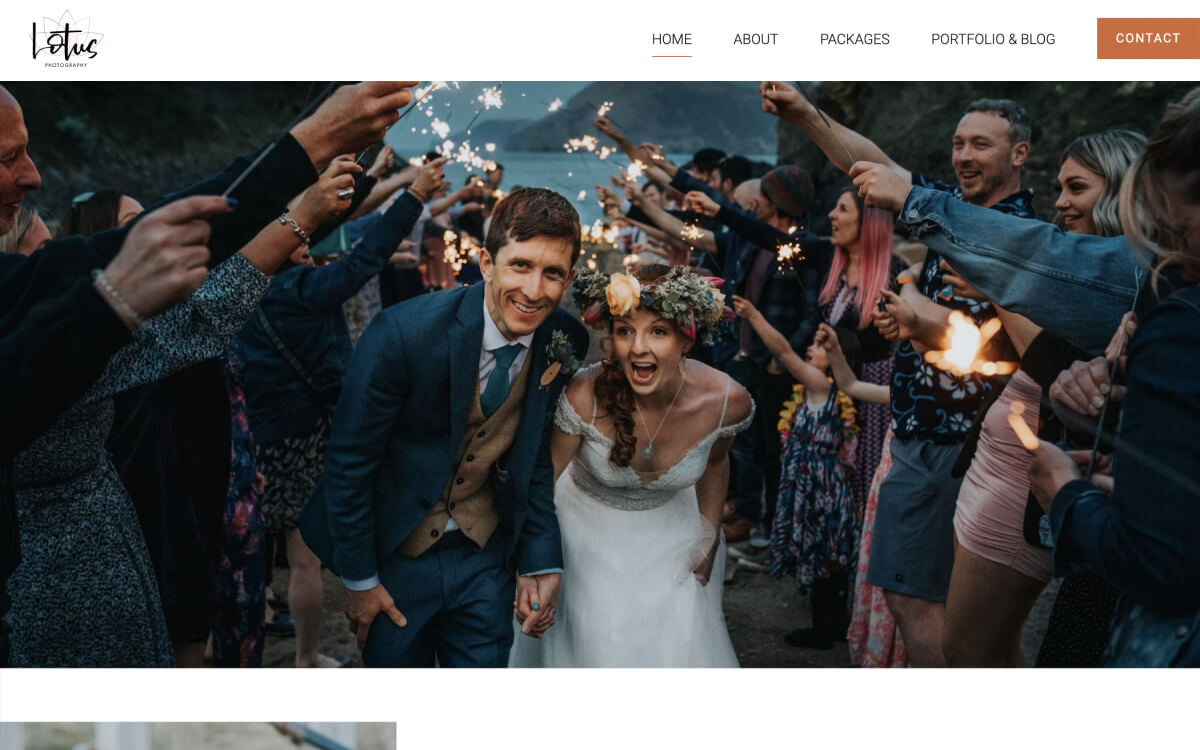 Fun wedding photography website design by I Do Website Design