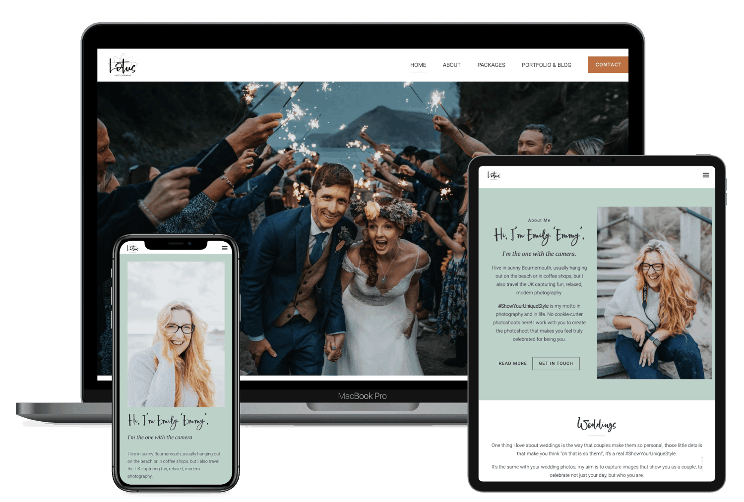 Fun wedding photography website design by I Do Website Design