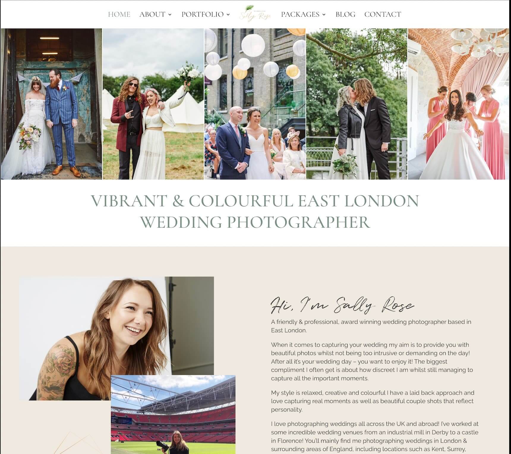 Vibrant Wedding Photography Website
