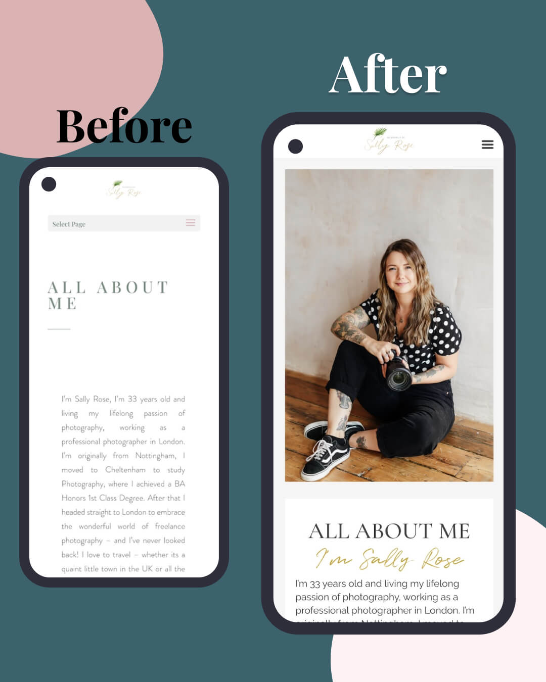 Vibrant wedding photography website