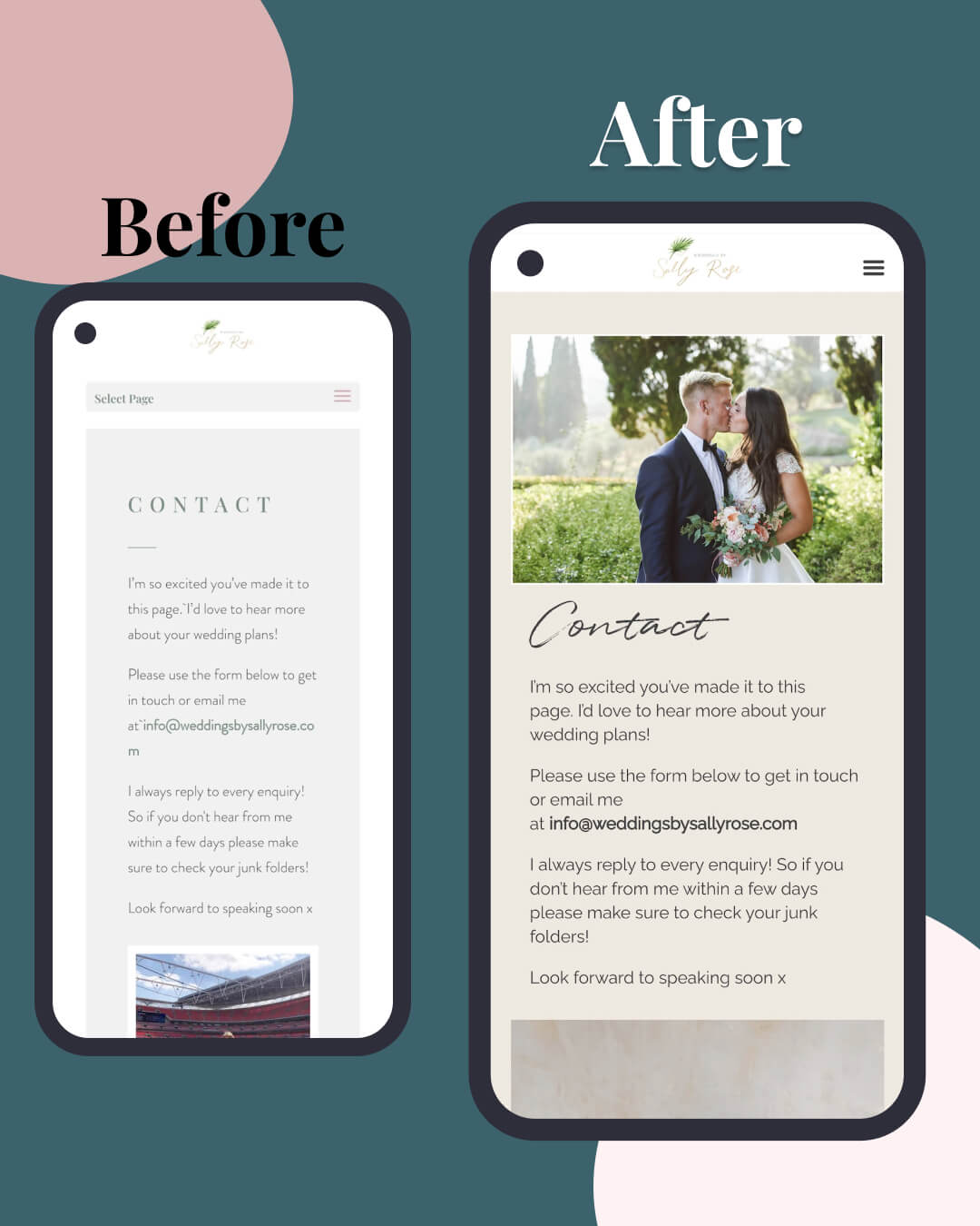 Vibrant wedding photography website