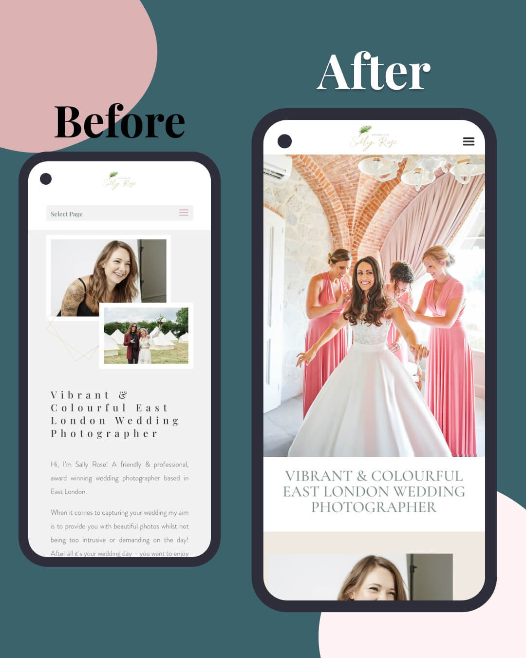 Vibrant wedding photography website