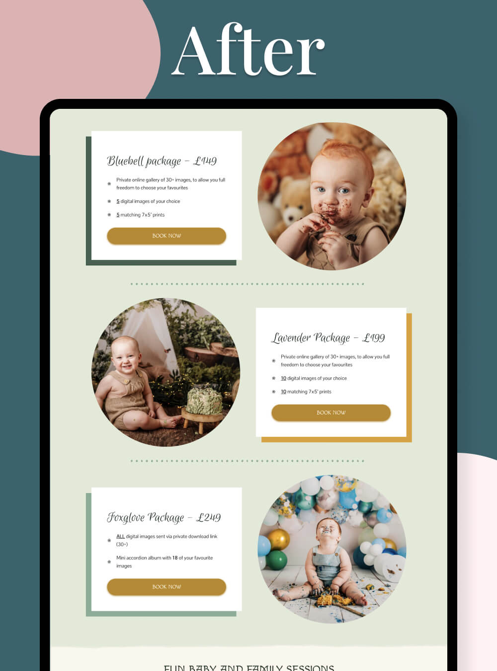 Fun family photography website