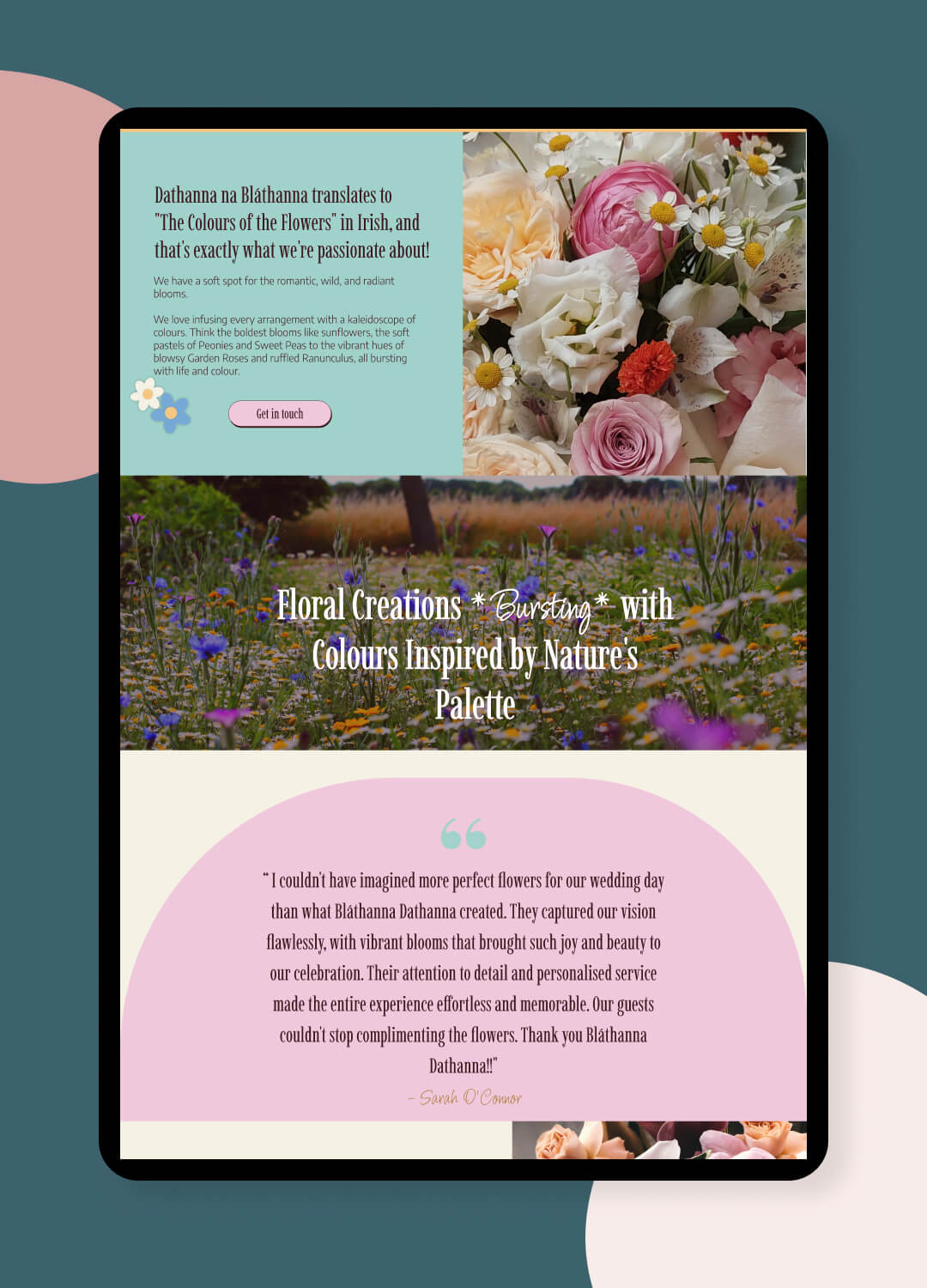 Colourful Florist Website Design