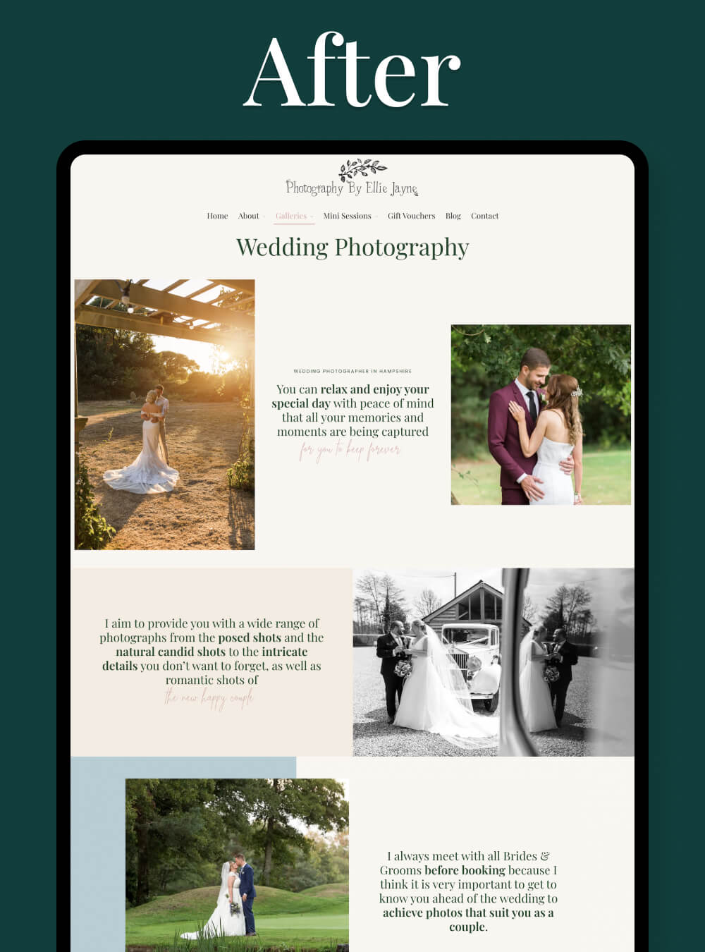 Family Photographer Website by I Do Website Design