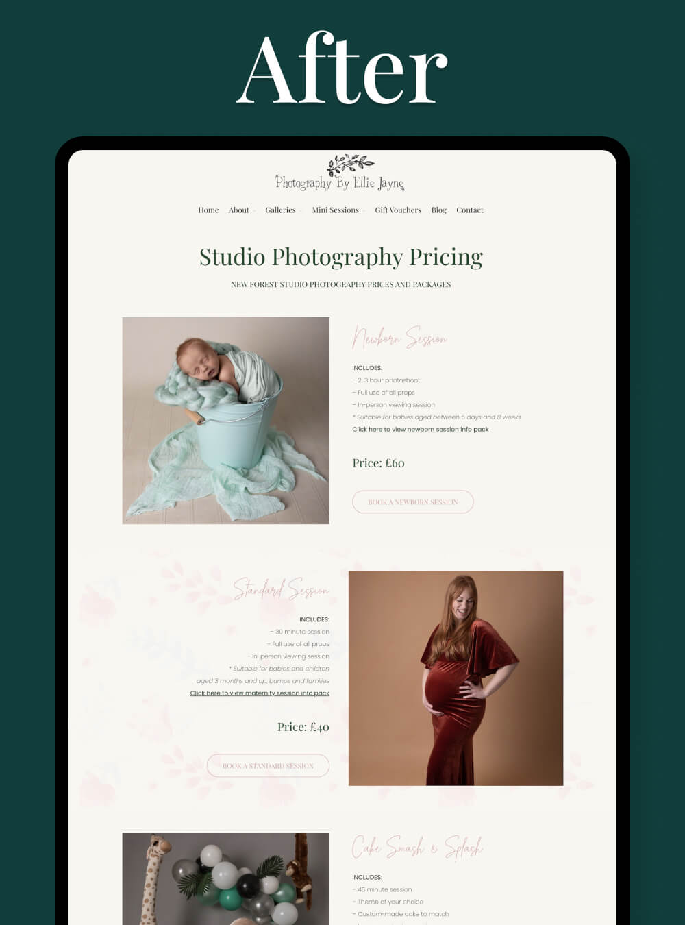 Family Photographer Website by I Do Website Design