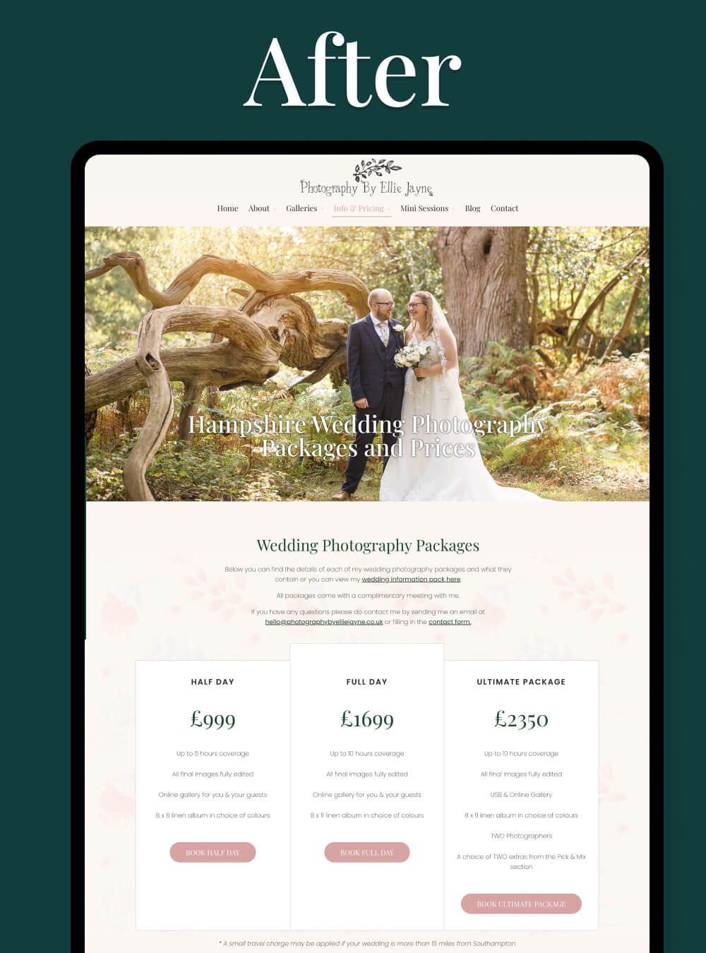 Family Photographer Website by I Do Website Design