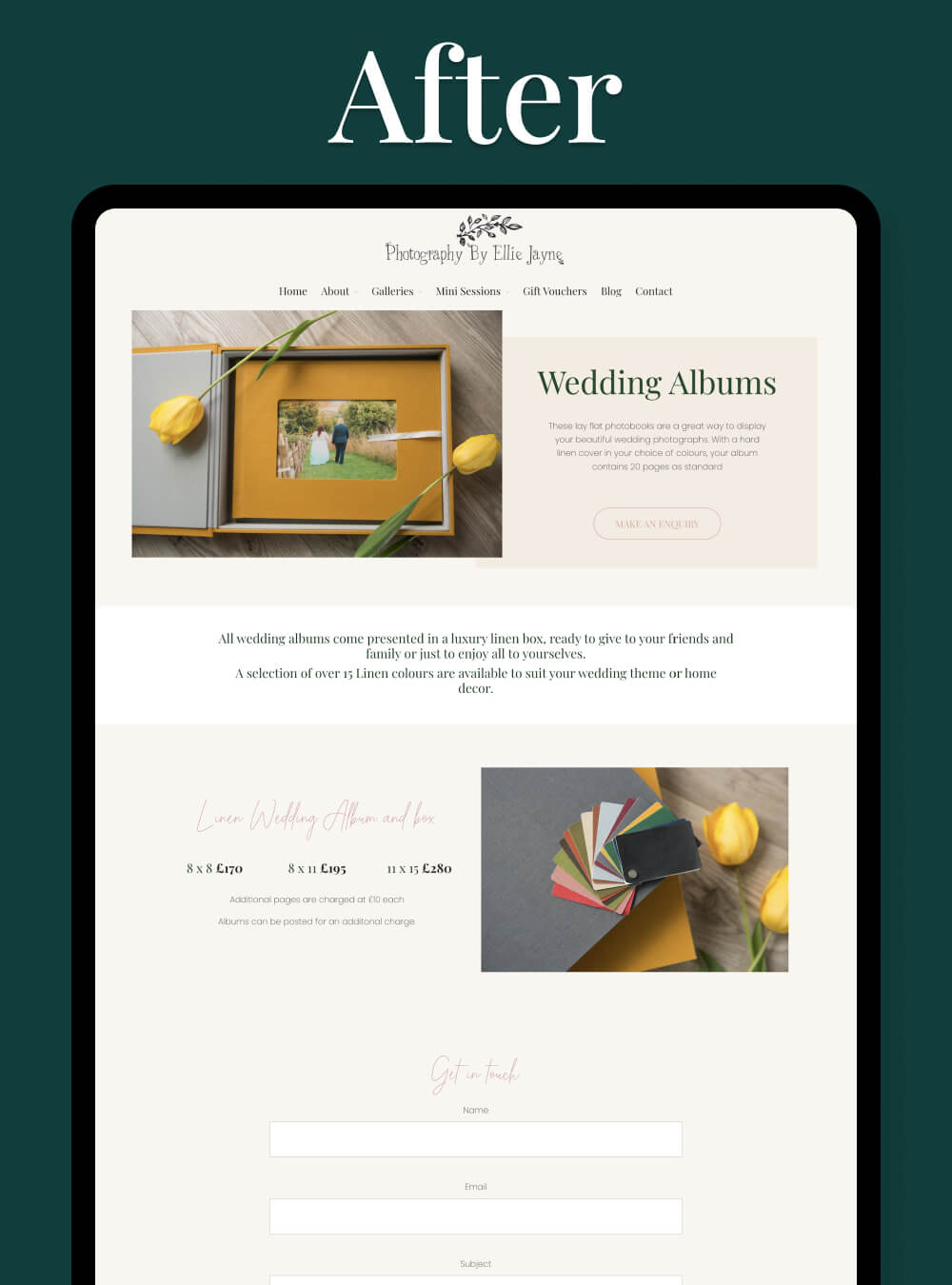 Family Photographer Website by I Do Website Design