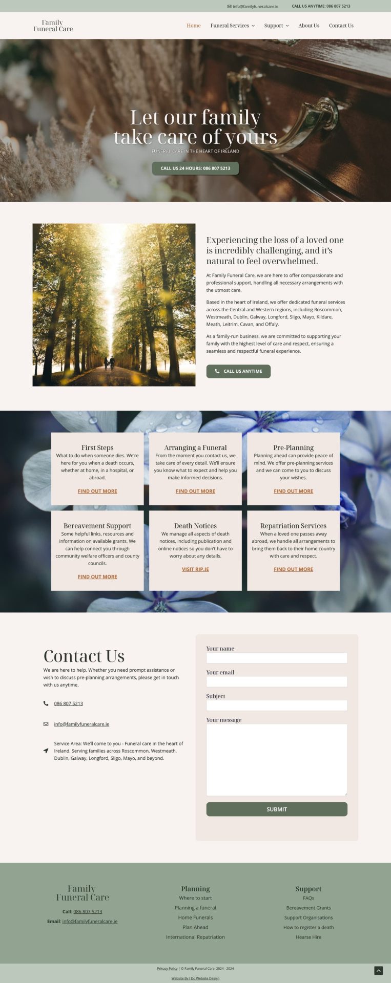 Modern local business website designed for client in Athlone, Ireland