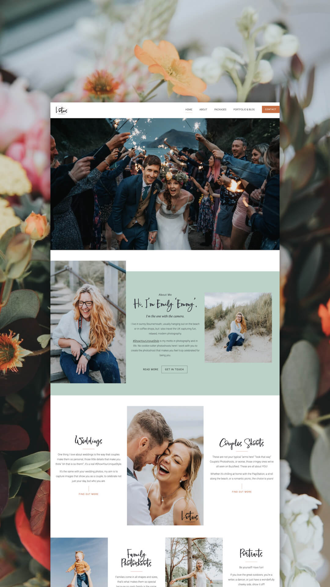 Fun wedding photography website design by I Do Website Design