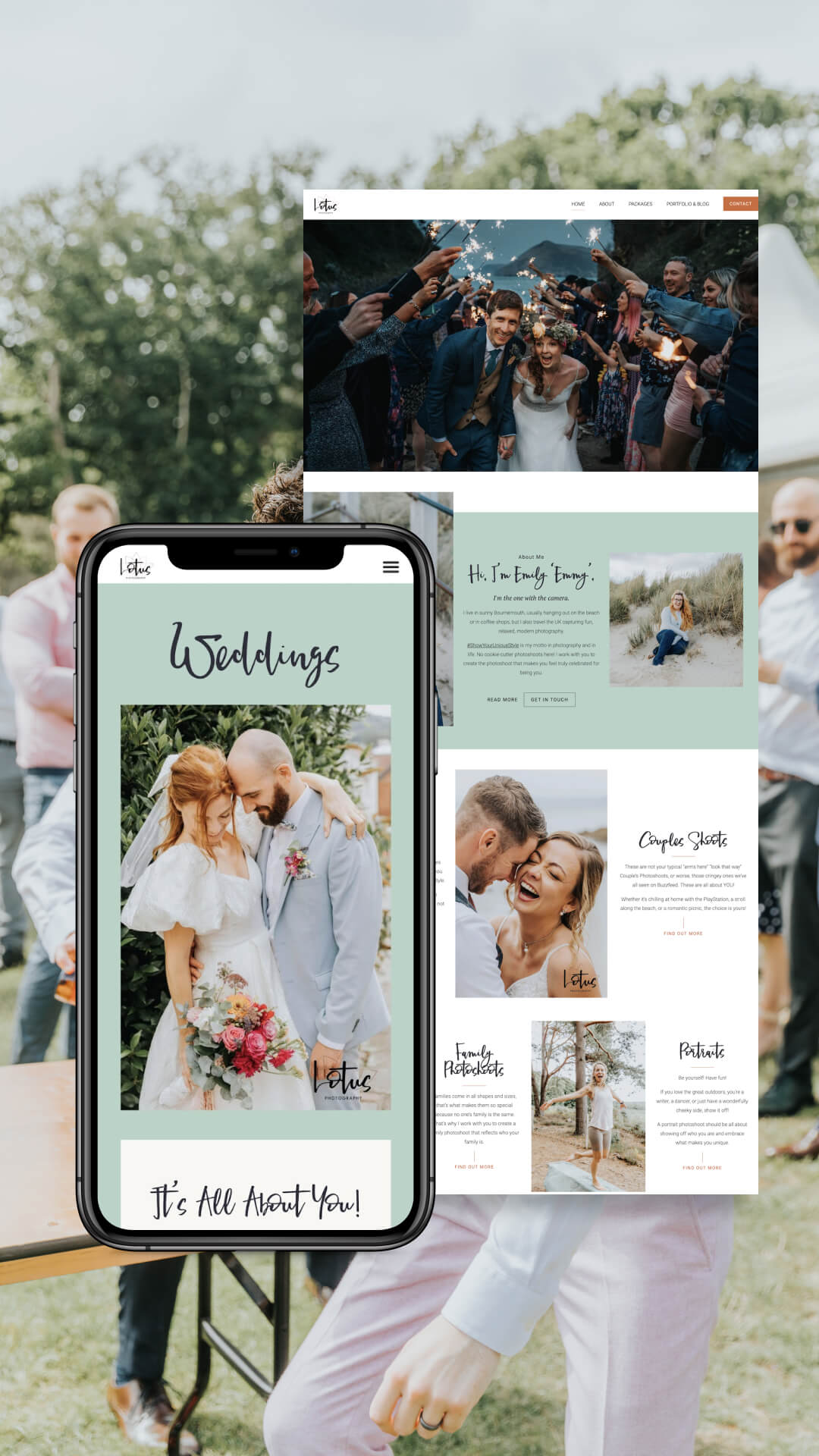 Fun wedding photography website design by I Do Website Design