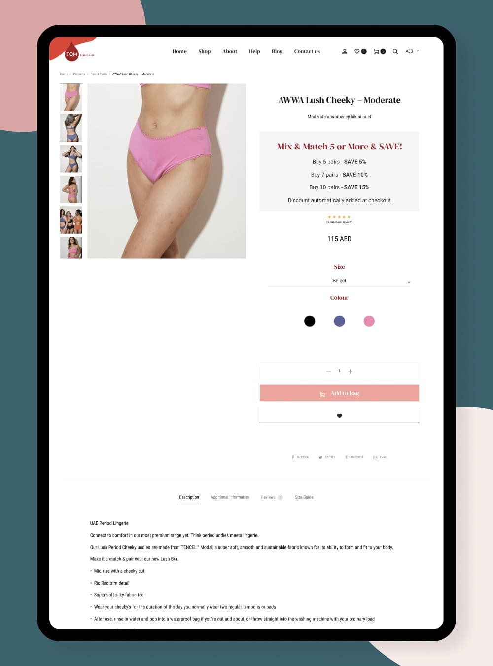Website for period underwear