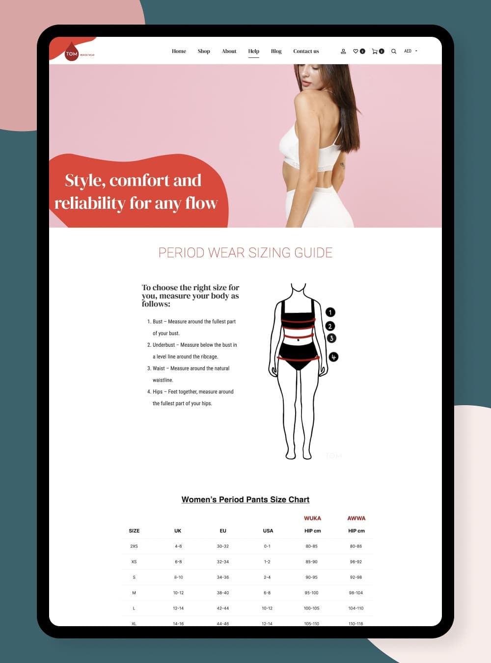 Website for period underwear