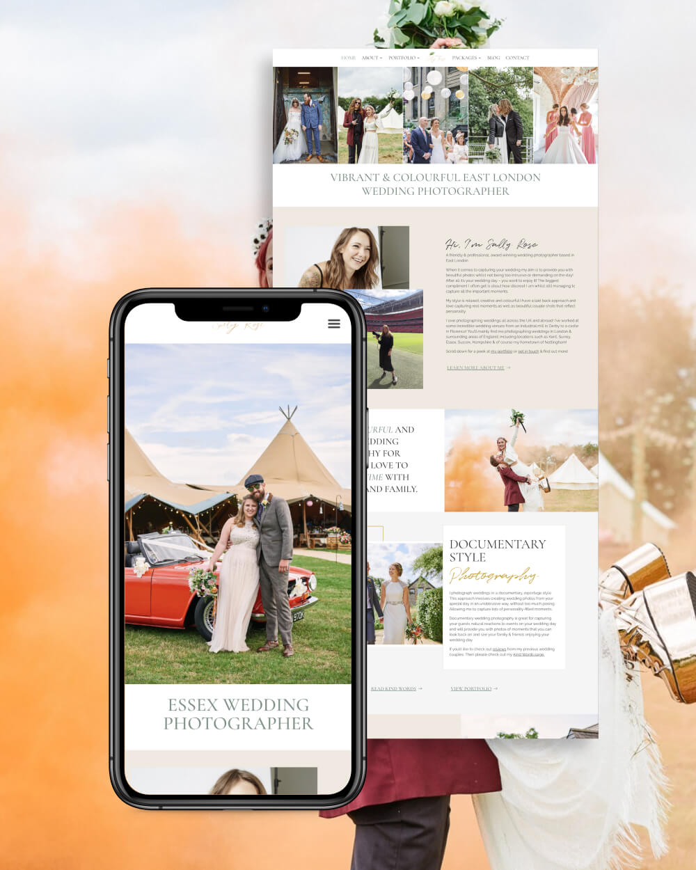 Website redesign for wedding photographer Weddings By Sally Rose