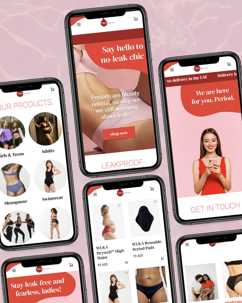 E-commerce website for TOM Period Wear by I Do Website Design