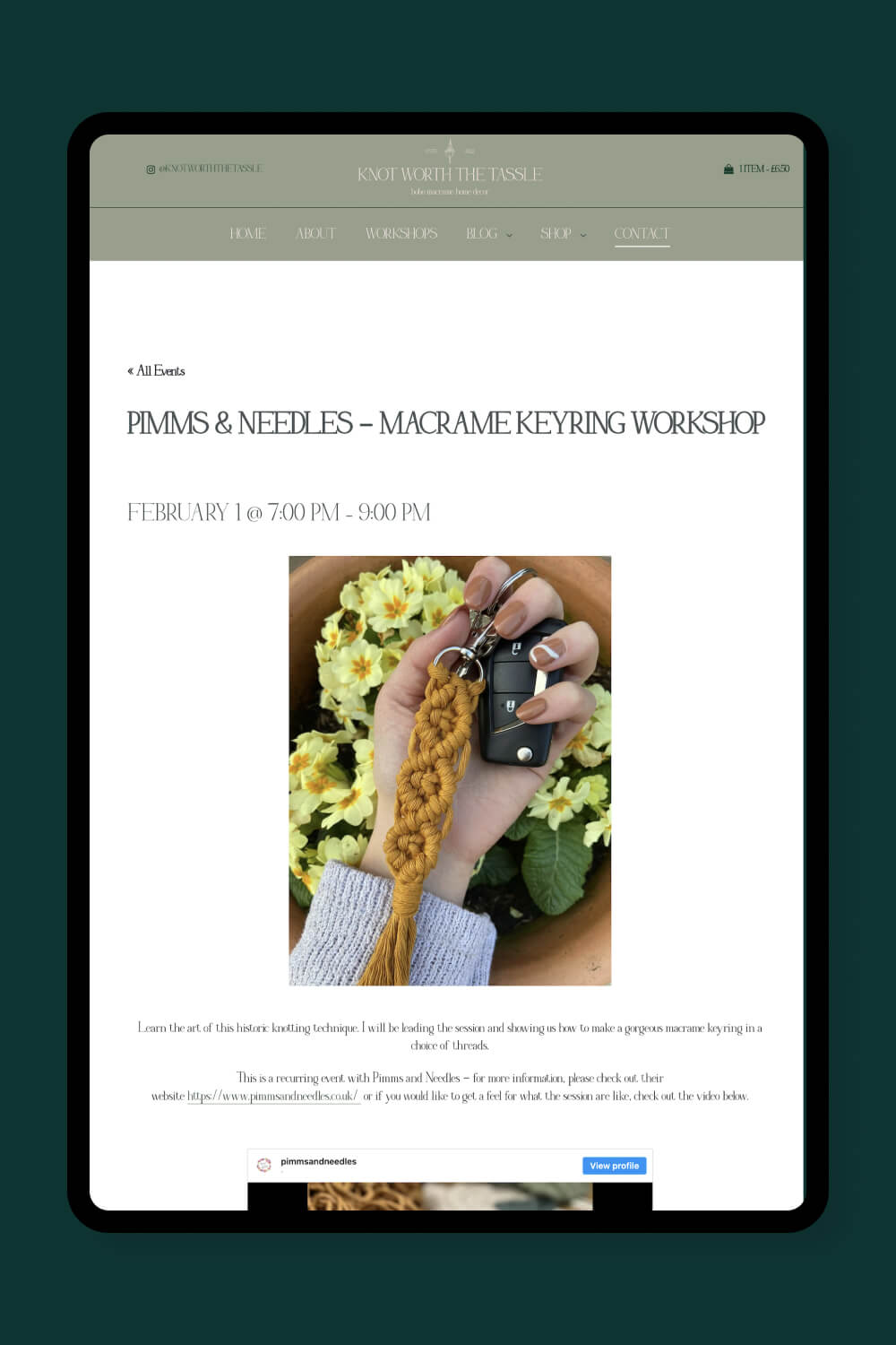 Website for a Macrame Artist by I Do Website Design