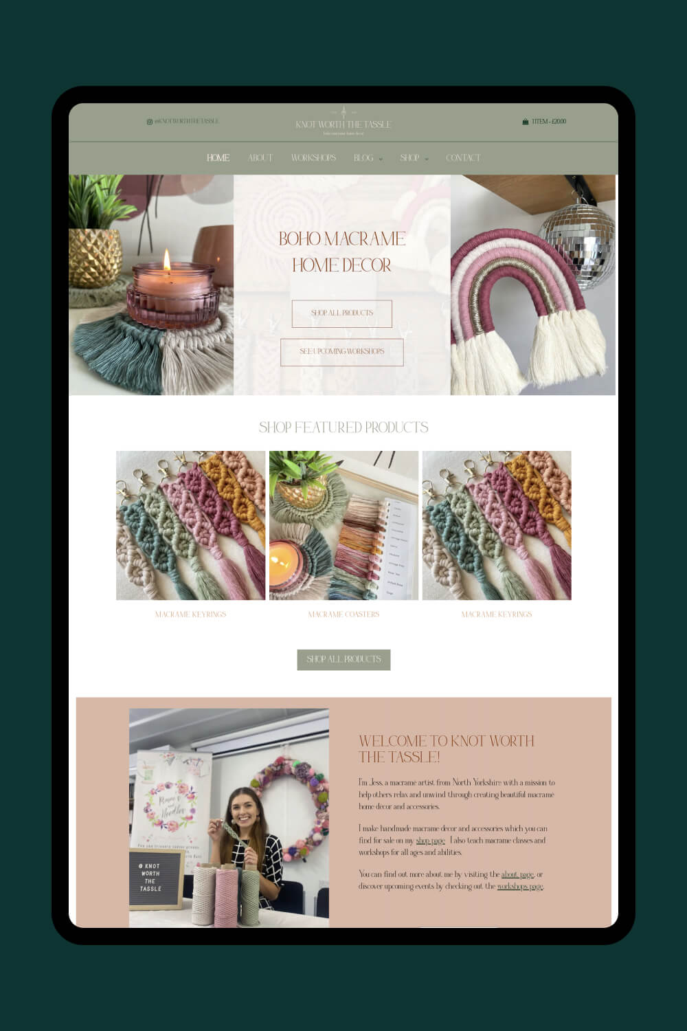 Website for a Macrame Artist by I Do Website Design