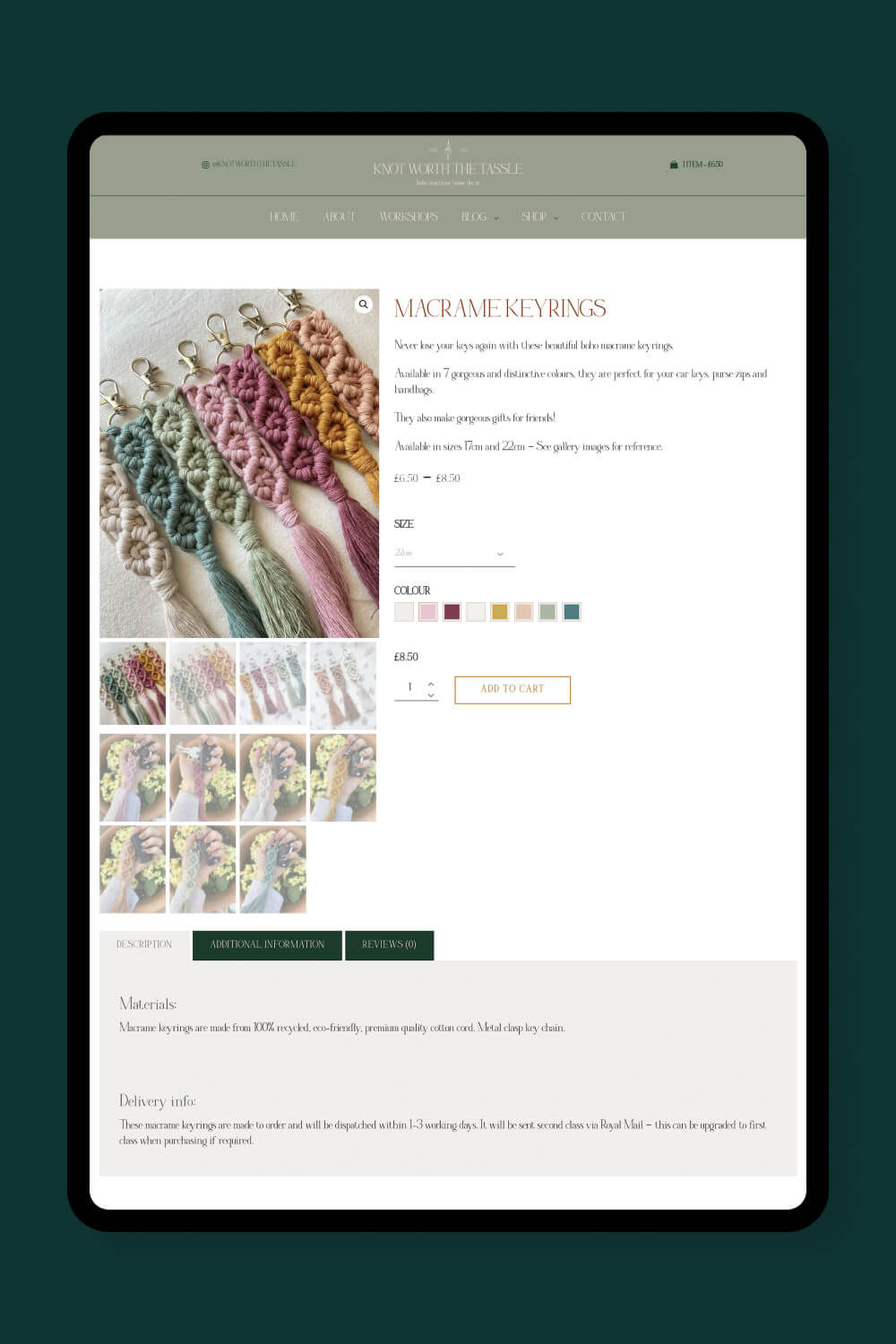 Website for a Macrame Artist by I Do Website Design