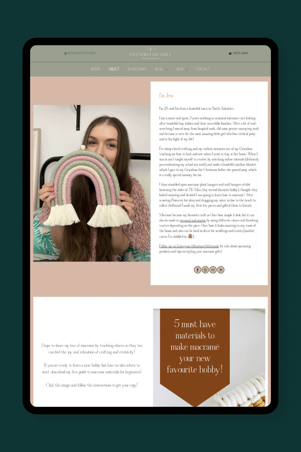 Website for a Macrame Artist by I Do Website Design