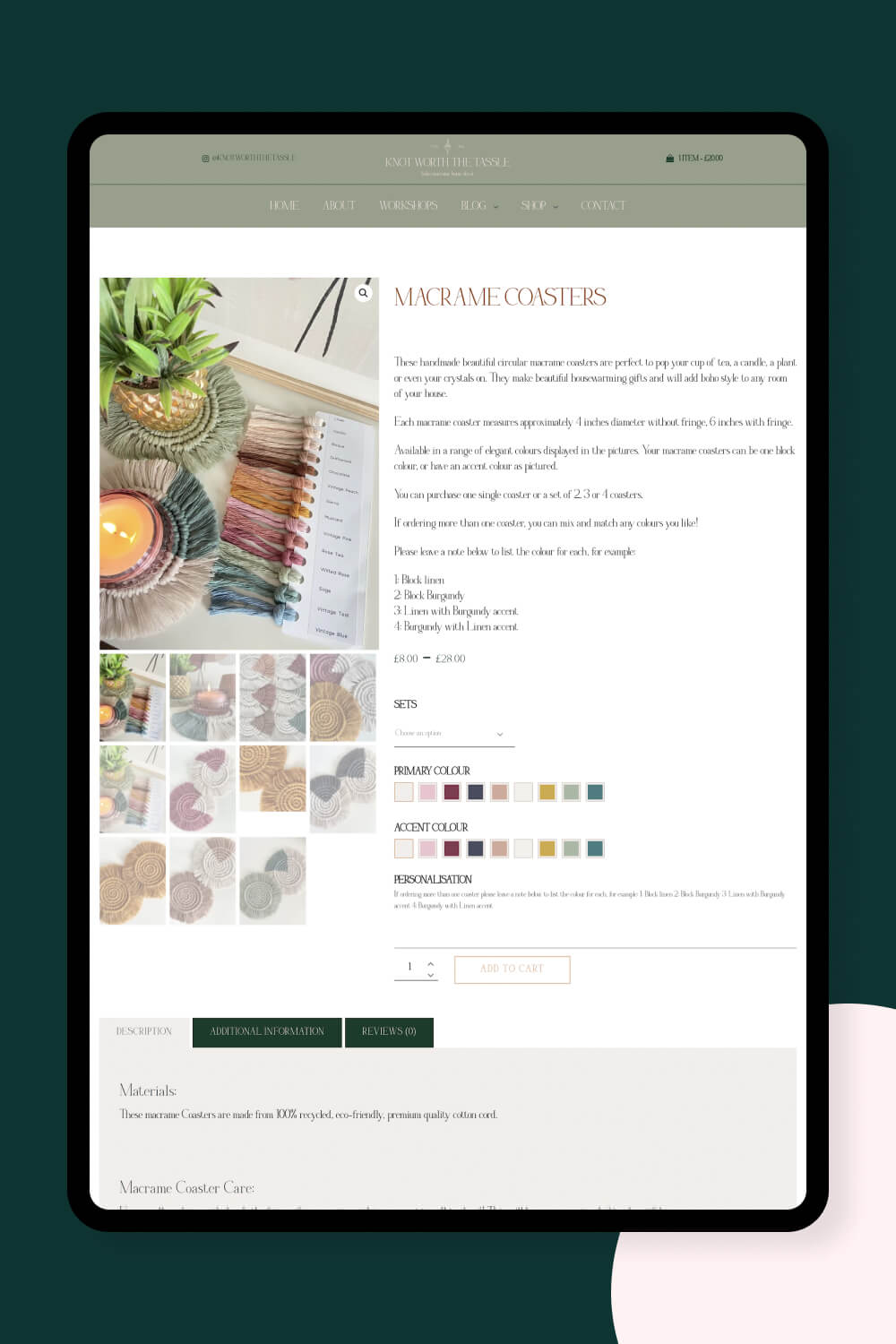 Website for a Macrame Artist by I Do Website Design