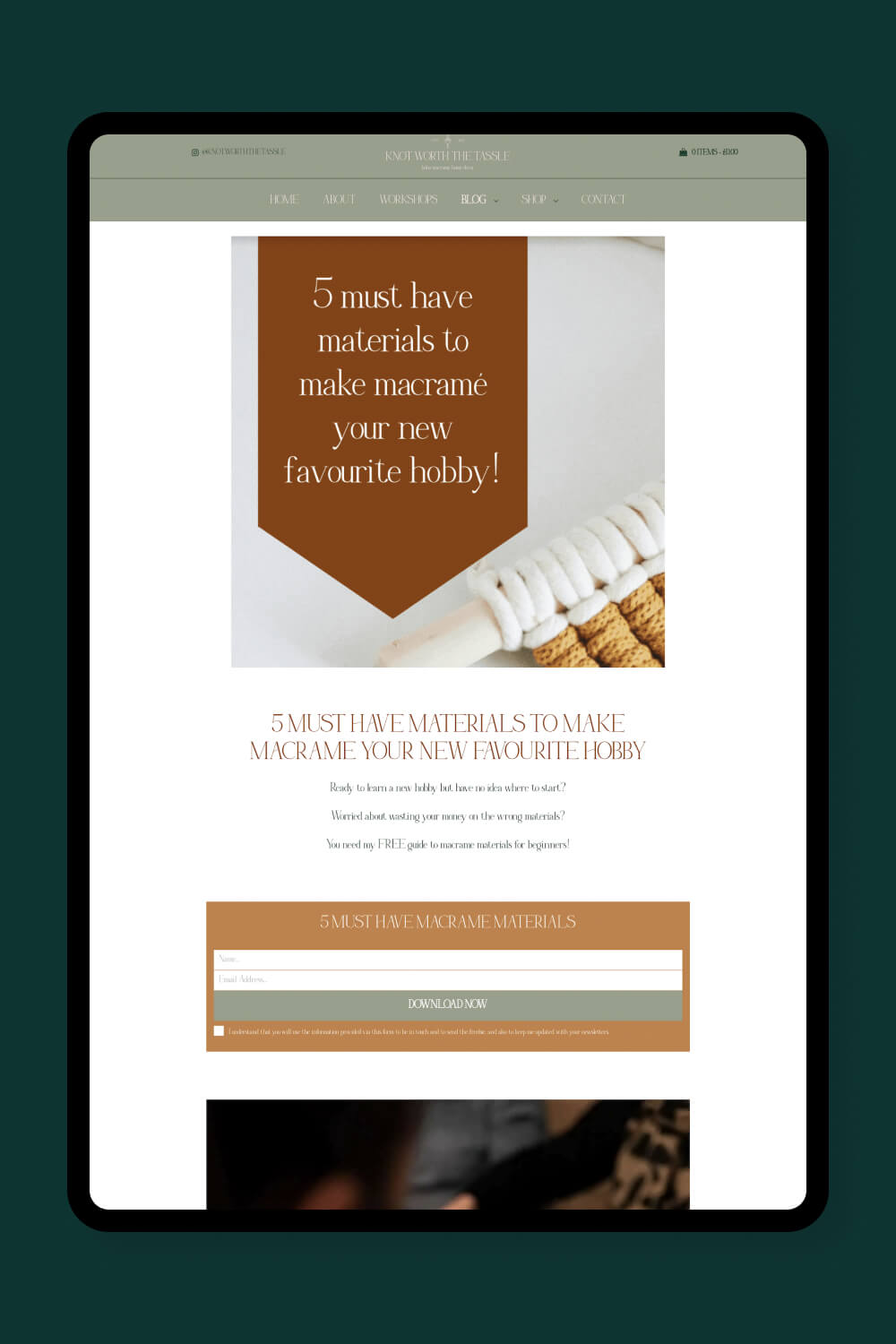 Website for a Macrame Artist by I Do Website Design