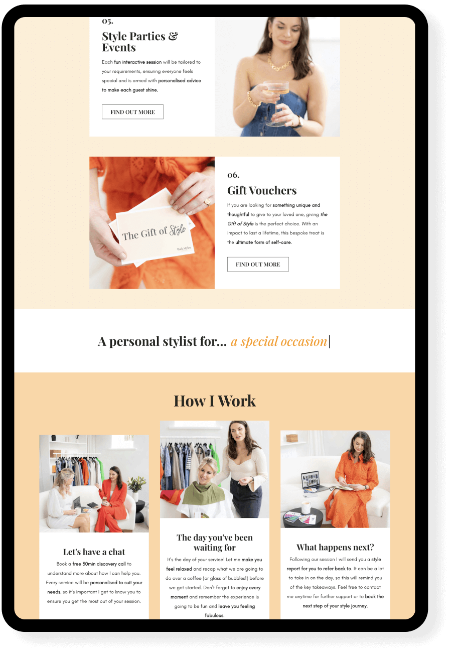 Website for a Personal Stylist by I Do Website Design