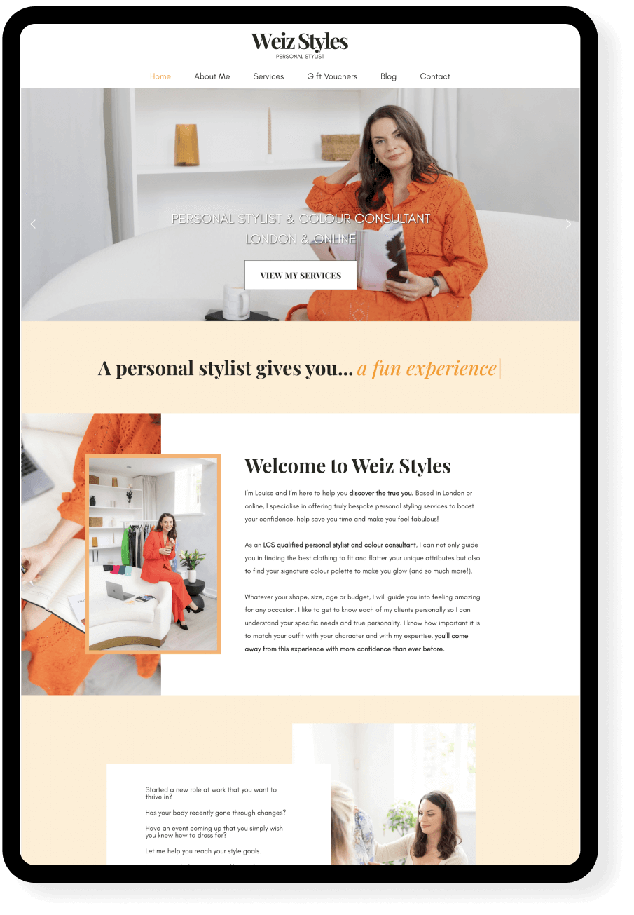 Website for a Personal Stylist by I Do Website Design
