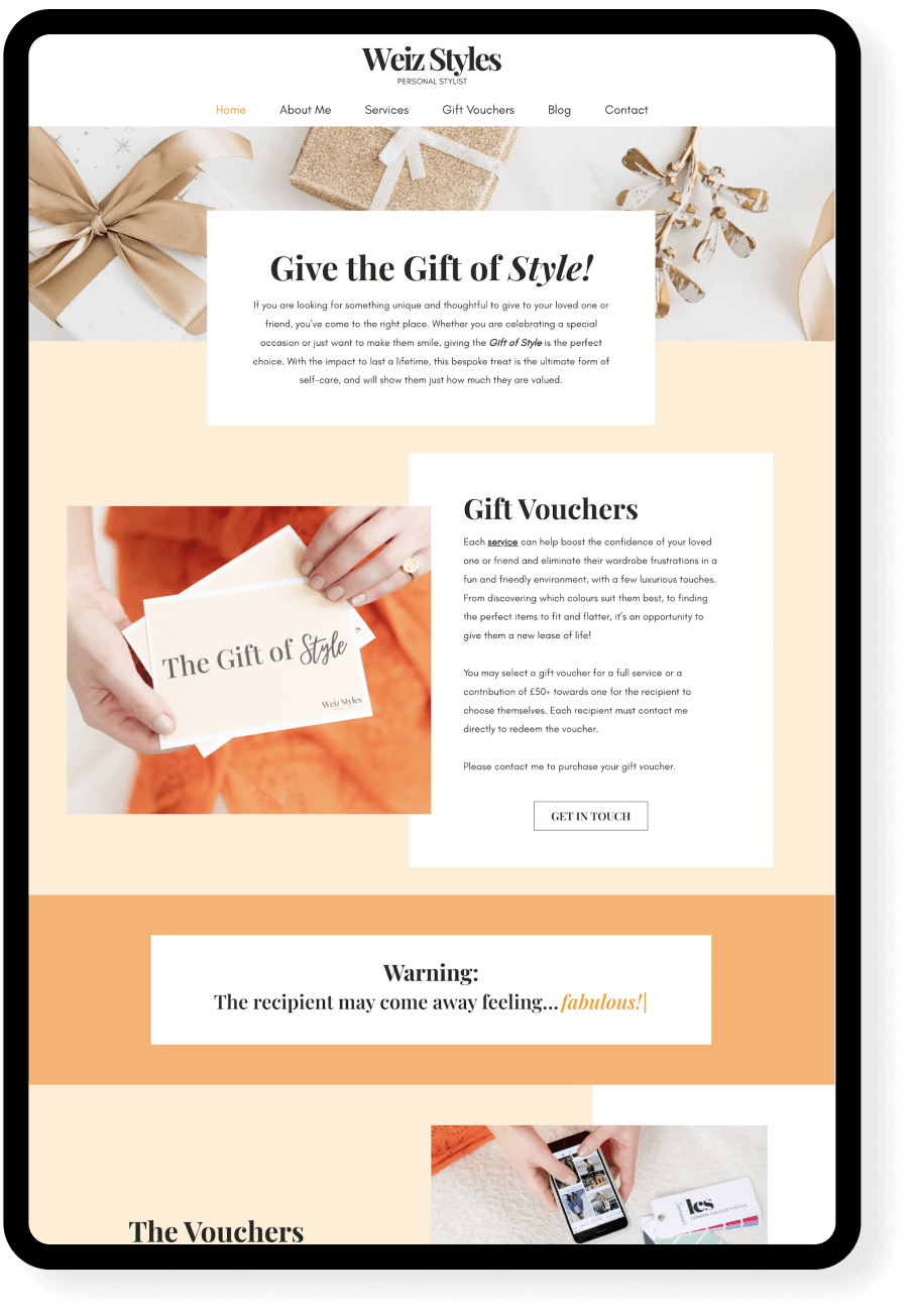 Website for a Personal Stylist by I Do Website Design