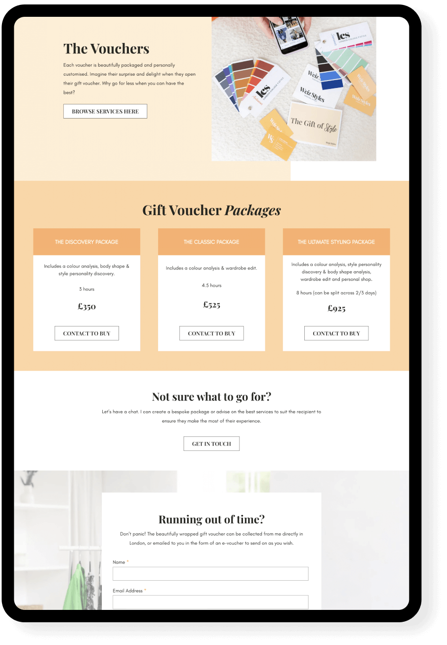 Website for a Personal Stylist by I Do Website Design